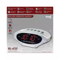 SAMI Radio Reloj Despertador RS-4737 Funcion Sleep Aux In Lampara Con Alimentador Plata