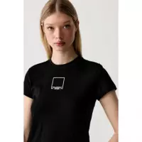 Klj Slim Outline Logo Tee Black  KARL LAGERFELD