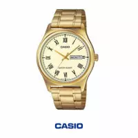 CASIO MTP-V006G-9B - Reloj Analógico Hombre Día y Fecha Dorado
