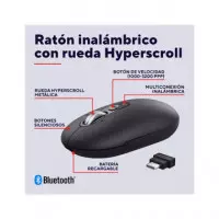 TRUST Raton Inalambrico BLUETOOTH Seron Hyperscroll Negro Silencioso Recargable 26018