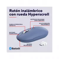 TRUST Raton Inalambrico BLUETOOTH Seron Hyperscroll Azul Silencioso Recargable 26019