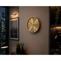 CL31 Timemark – Reloj de Pared Analógico Dorado 30 cm | Movimiento Silencioso y Diseño en Relieve