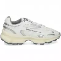 Deportivo Malla Plata+blanco  LACOSTE