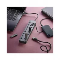 NGS Hub USB 8 Puertos 3.0 5GBPS con Interruptor y Alimentacion Ihub