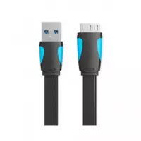VENTION Cable Datos USB a Micro USB Plano 1MTR Negro 2A/5GBPS