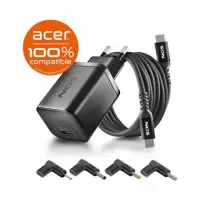 NGS Cargador para Portatil Acer Tipo C 65W con 4 Clavijas 3X1.1MM,5.5X2.5MM,5.5X2.1MM,5.5X1.7MM