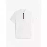 Liquid Cotton Zip Reg Polo White  TOMMY HILFIGER