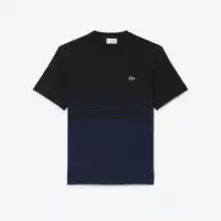 Camiseta Colorblock y Rayas Noir/marine  LACOSTE