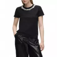 KARL LAGERFELD - embellished detail tshirt - 999 - B4W17037/999