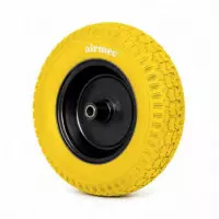 Rueda Maciza de Poliuretano con Eje para Carretilla AIRMEC Orificio 20 Mm