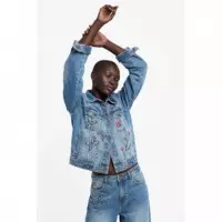 Cazadora Denim Bordada 100% Algodón de DESIGUAL