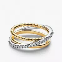 PANDORA Anillo en Plata de Ley y con un Recubrimiento en Oro 164826C01