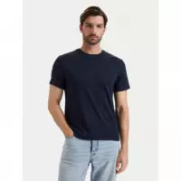 Ss Slim Supima Logo Patch Tee Dark Sapph  CALVIN KLEIN