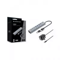 CONCEPTRONIC Hub 4X Usb-a 3.2 + 3X Tip C con Alimentador y Conector Tipo C y Usb-a Hubbies