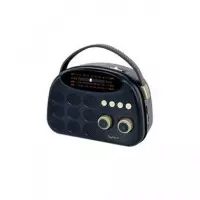 SYTECH Radio Portatil Vintage 4W SY-XV1678BT con Bluetooth/usb/micro Sd/ Bateria Recargable Negro