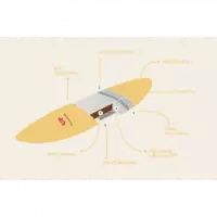 Surfboard UP Lee Ann Curren 7 Light Orange/dark Green