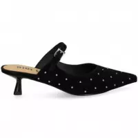 Zueco Tacon Tira+tachas ante Negro  BIBI LOU