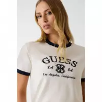 Hoshi Cn Ss T-shirt Dove White  GUESS