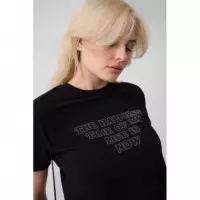 Ss Cn Marilyn Slogan Tee Jet Black A996  GUESS
