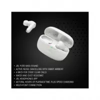 JBL Auricular BLUETOOTH Wave Beam 2 Blanco con Cancelacion de Ruido y Estuche de Carga