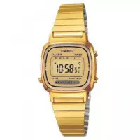 CASIO Coleccion LA670WEGA-9EF Reloj Digital, Acero Inoxidable Dorado, Fecha, Alarmas, Resistente Al