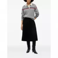 TOMMY HILFIGER - Viscose Elastic Pleat MIDI Skirt - Bds - F|WW0WW52054/BDS