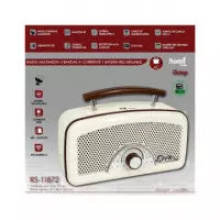 SAMI Radio Portatil Multibanda RS-11872 Vintage Beig Asa de Madera con Bt,usb,micro Sd,recargable