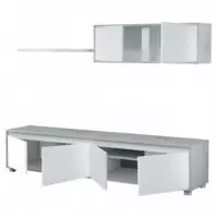 Mueble TV con Estante 6 Puertas 1 Estante Superior Blanco Artik/cemento  MOMI