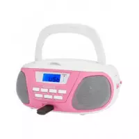 AIWA Radio CD Portatil BLUETOOTH Boombox BBTU-300PK Rosa USB,MP3,AUX In
