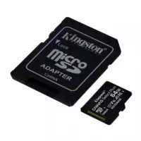 Tarjeta Microsd Hc 64GB  Adaptador Canvas Select Plus Clase 10 KINGSTON