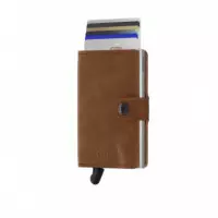 Cartera SECRID Miniwallet Vintage Cognac Silver Marrón