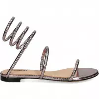 Sandalia Gilda Espiral Reptil Platino  LOLA CRUZ