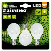 Bombillas Led Pack 3 5W G45 E14 Luz Cálida AIRMEC